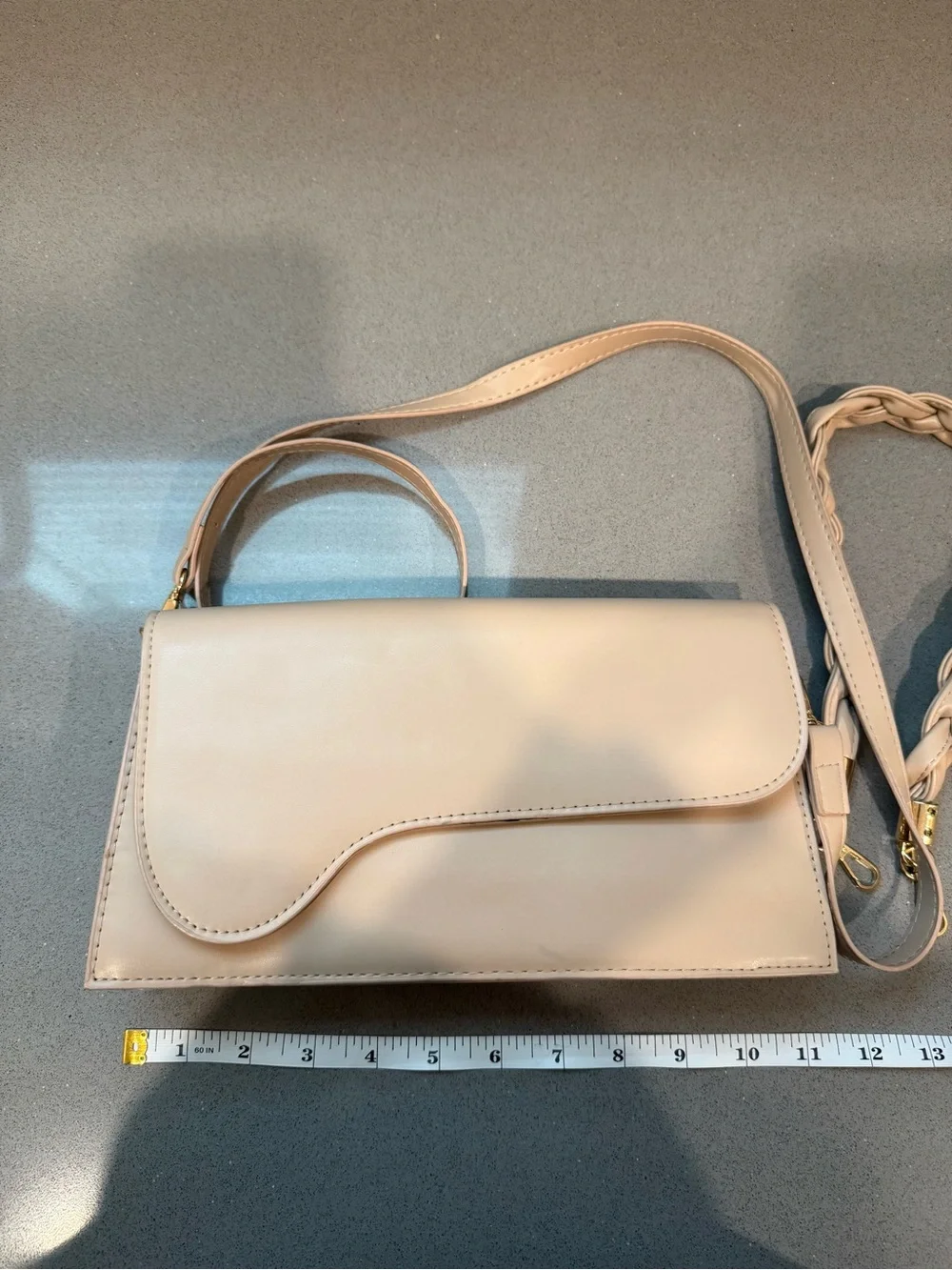 Women’s Cream Crossbody Bag with Braided Strap